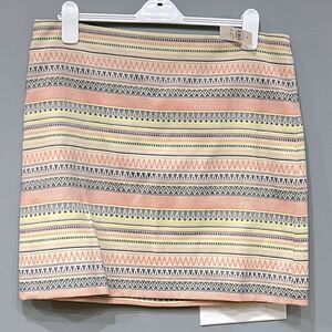 LOFT Mini Skirt Striped Geometric Career‎ Casual Cute Skirt Size Small